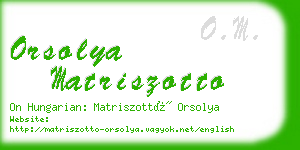 orsolya matriszotto business card